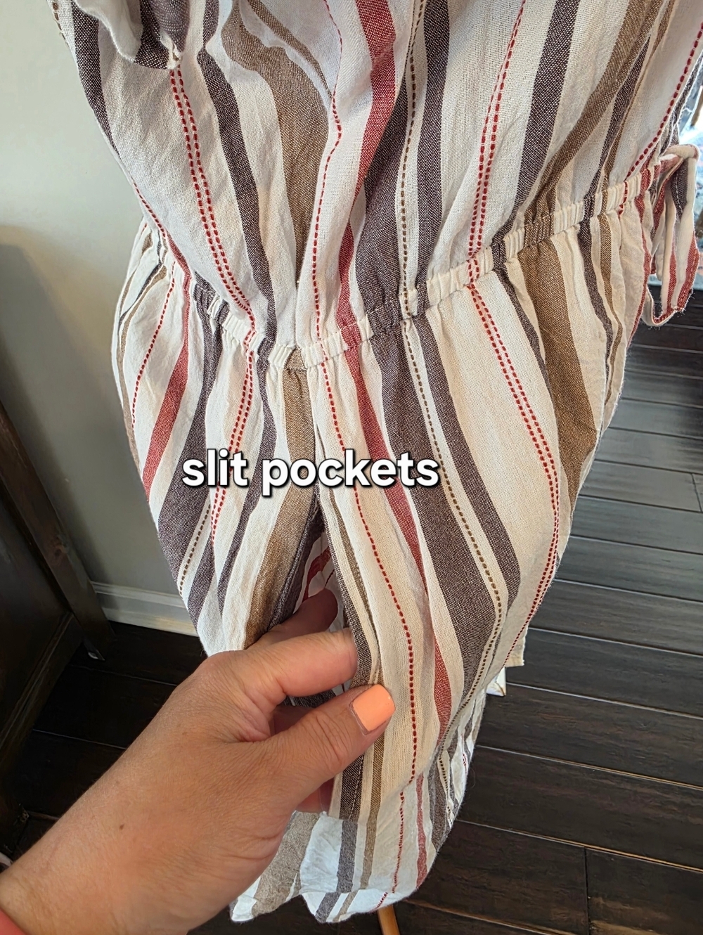 Japna Large 100% Cotton Multicolor Striped Shirt Dress Short Sleeve Button Front - Picture 7 of 12